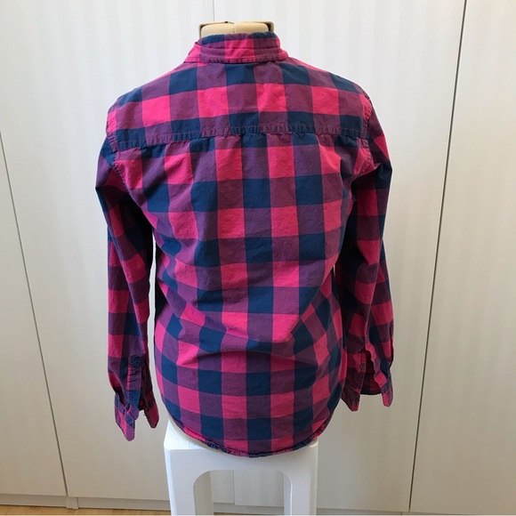 Aeropostale pink blue check flannel Size S - Picture 2 of 8